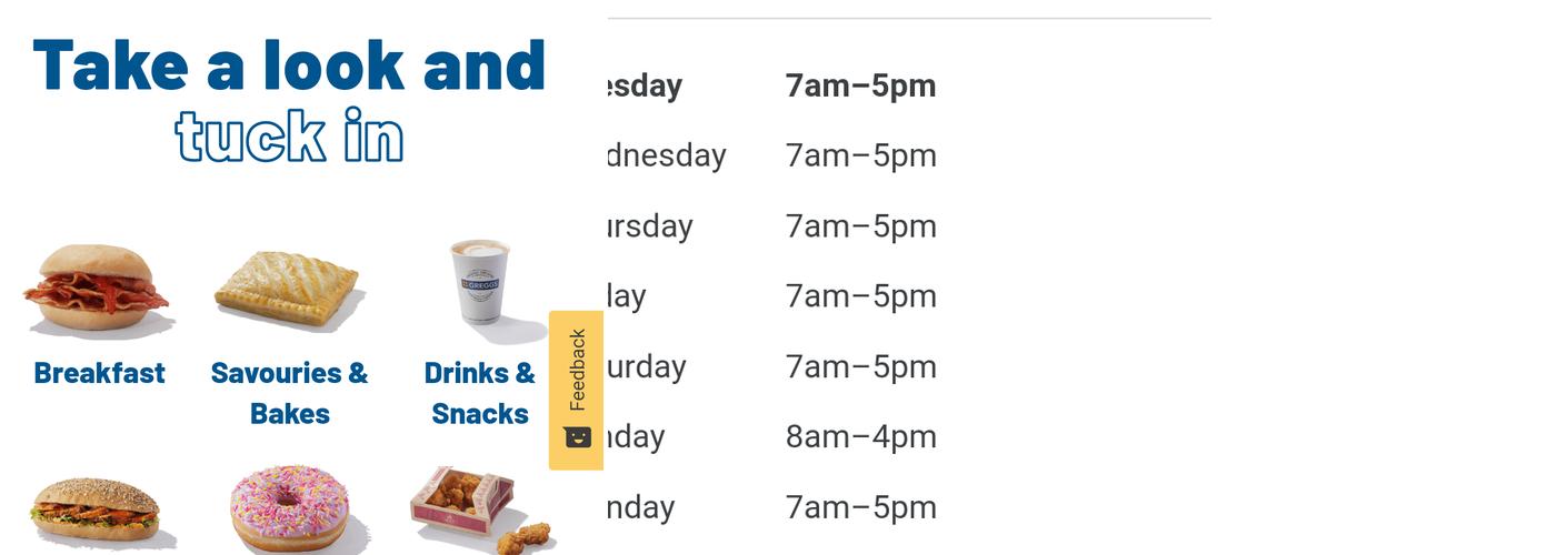 Greggs Menu