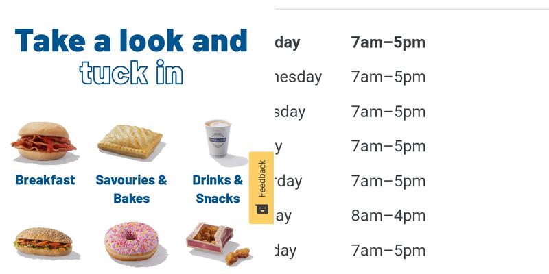 Greggs Menu