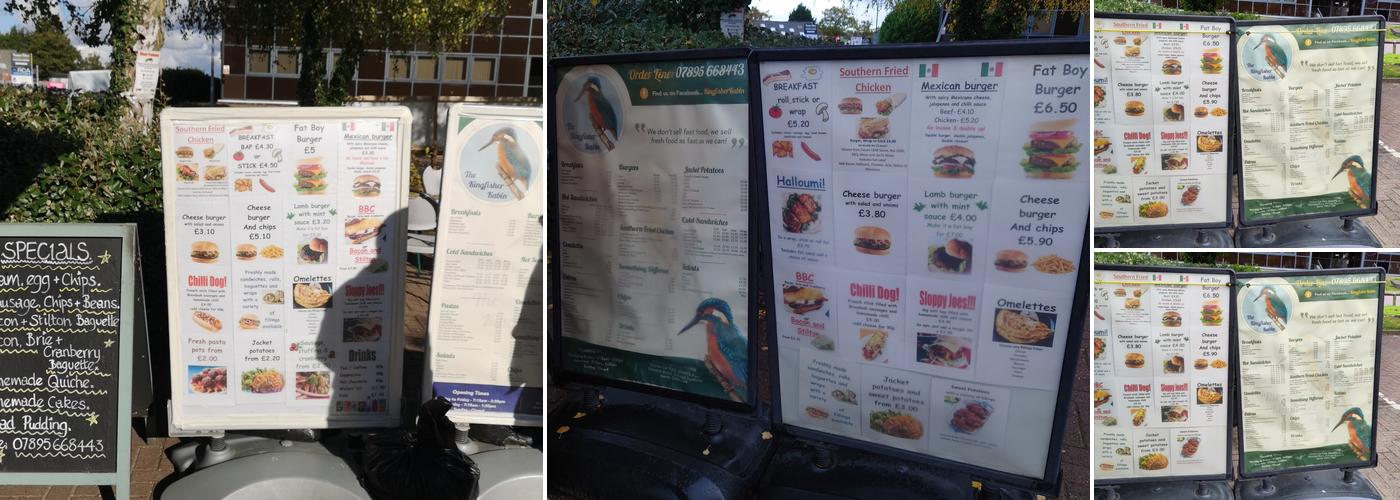 Kingfisher Kabin Menu