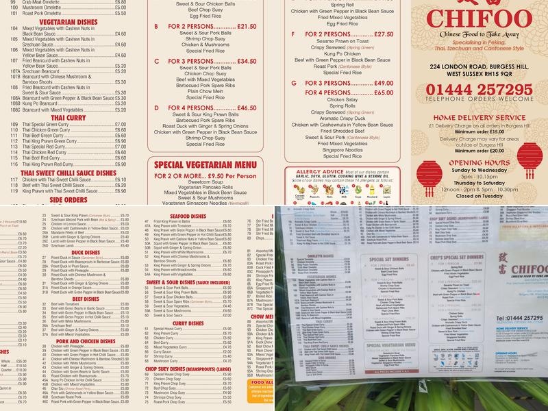 Chifoo Chinese Take Away Menu