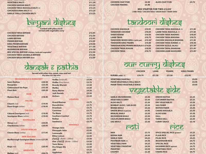 The Spice Menu