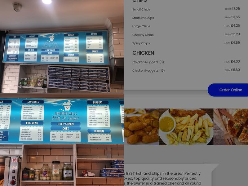 Tunbridge wells Fish&Chips Menu