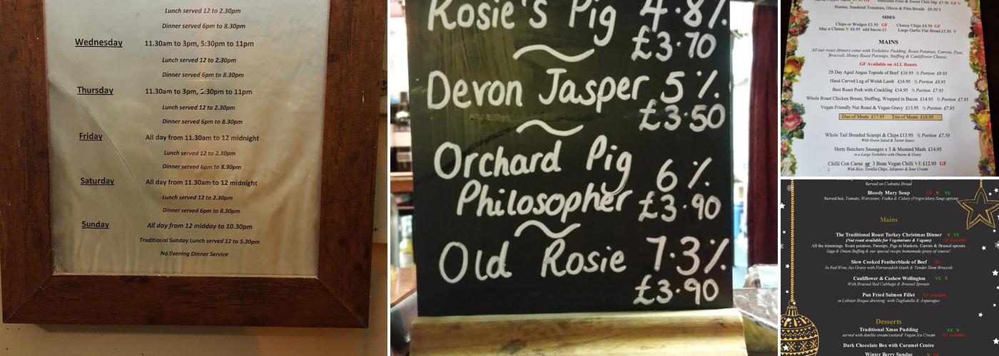 The Queen's Head Menu