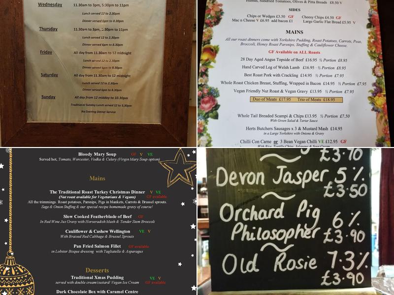 The Queen's Head Menu