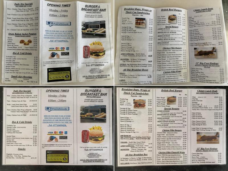 Burger & Breakfast Bar Menu