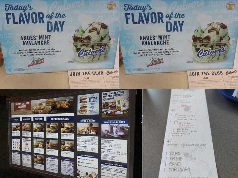 Culver’s Menu