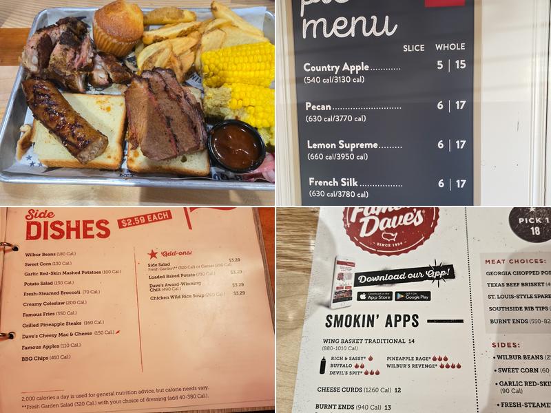 Famous Dave's Bar-B-Que Menu