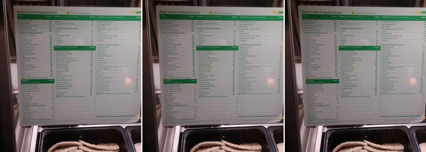 Subway Menu