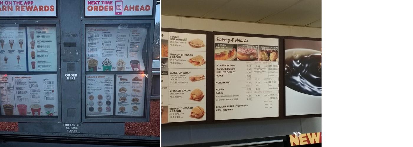 Dunkin' Menu