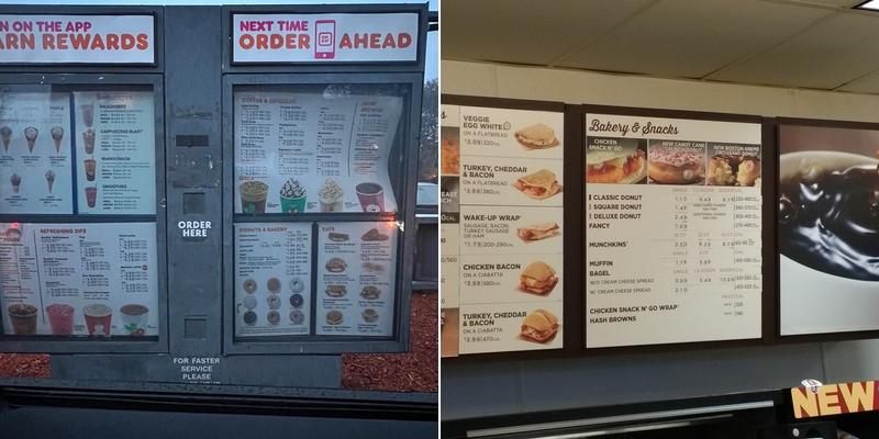 Dunkin' Menu