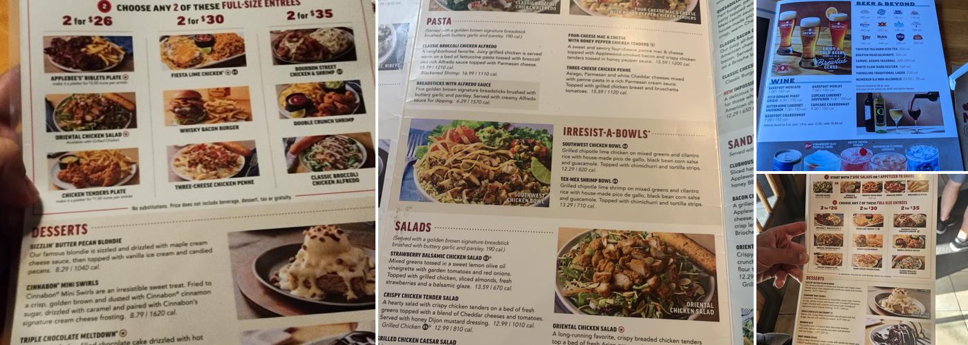 Applebee's Grill + Bar Menu