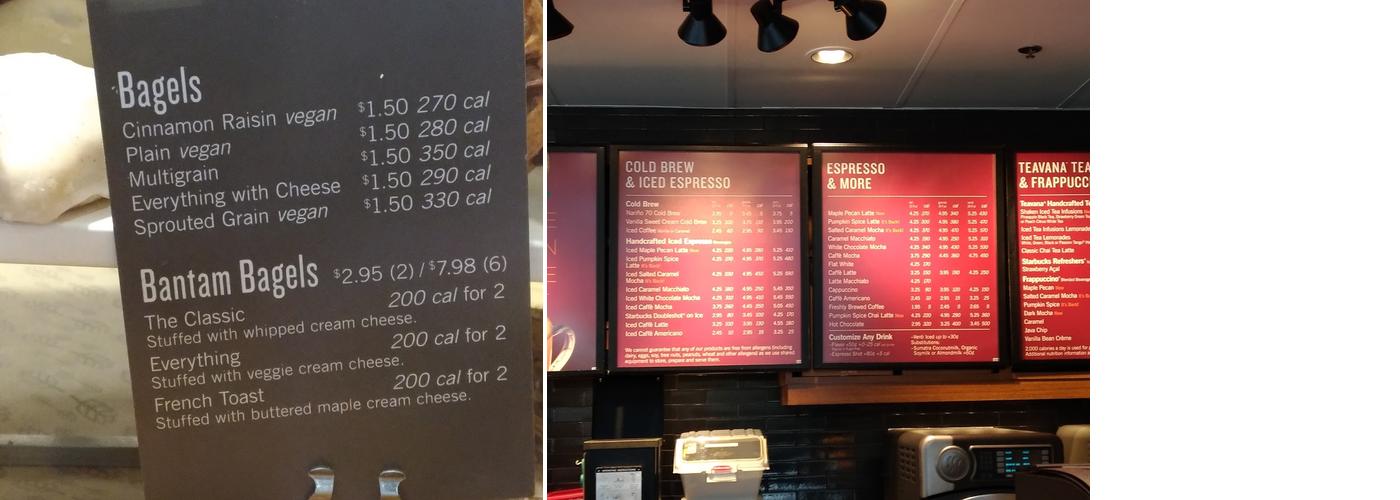 Starbucks Menu