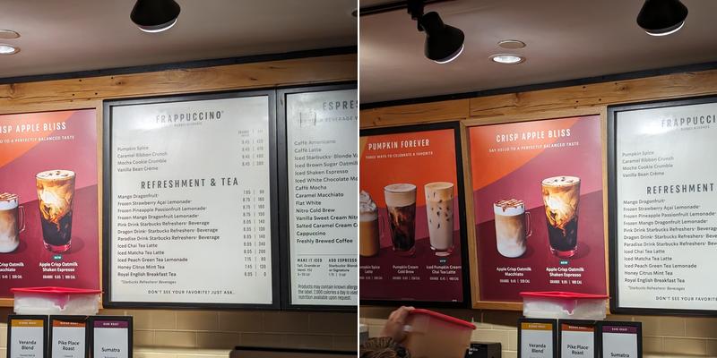 Starbucks Menu