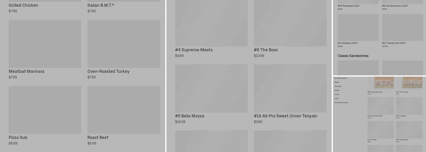 Subway Menu