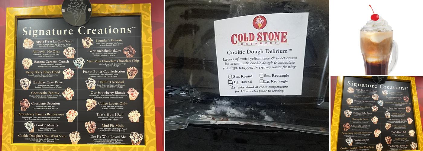 Cold Stone Creamery Menu