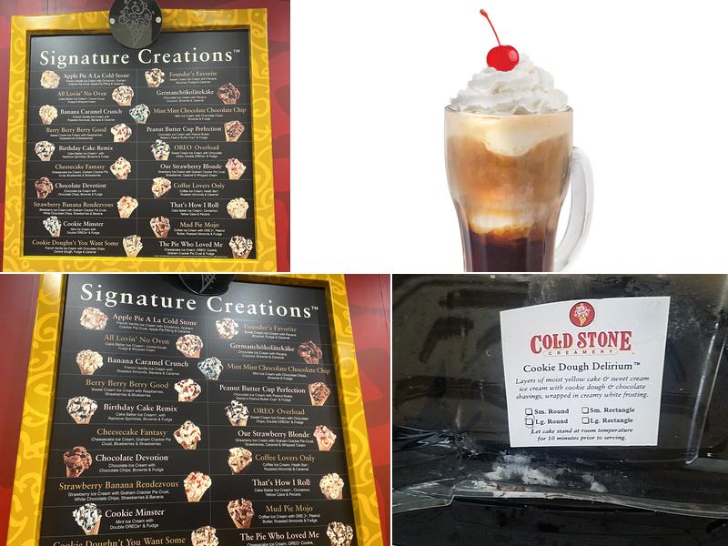 Cold Stone Creamery Menu