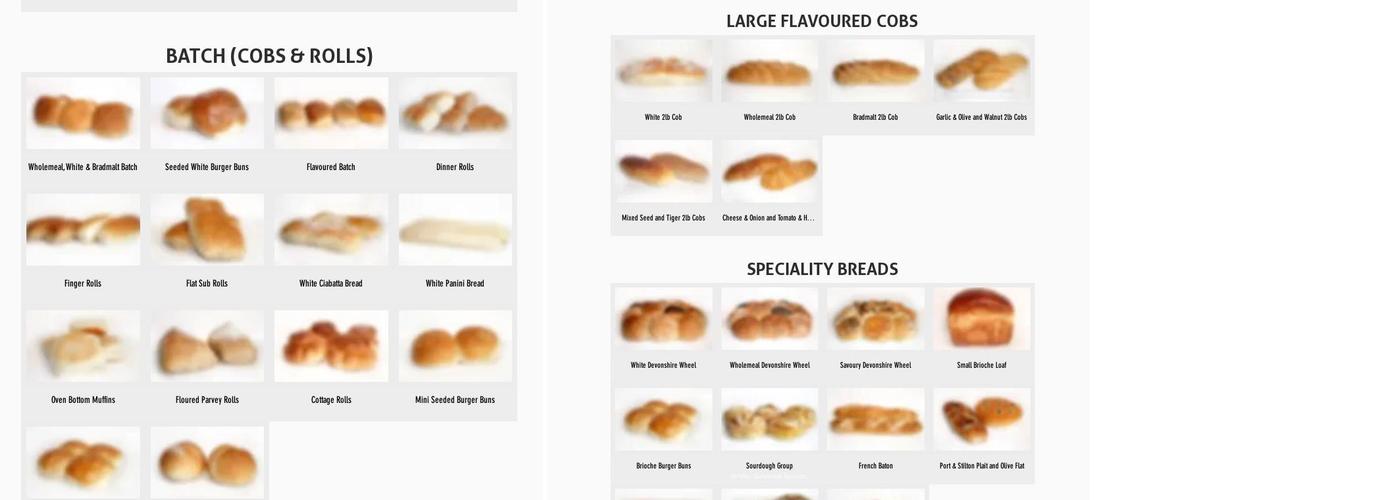 The Bakewell Bakery Menu