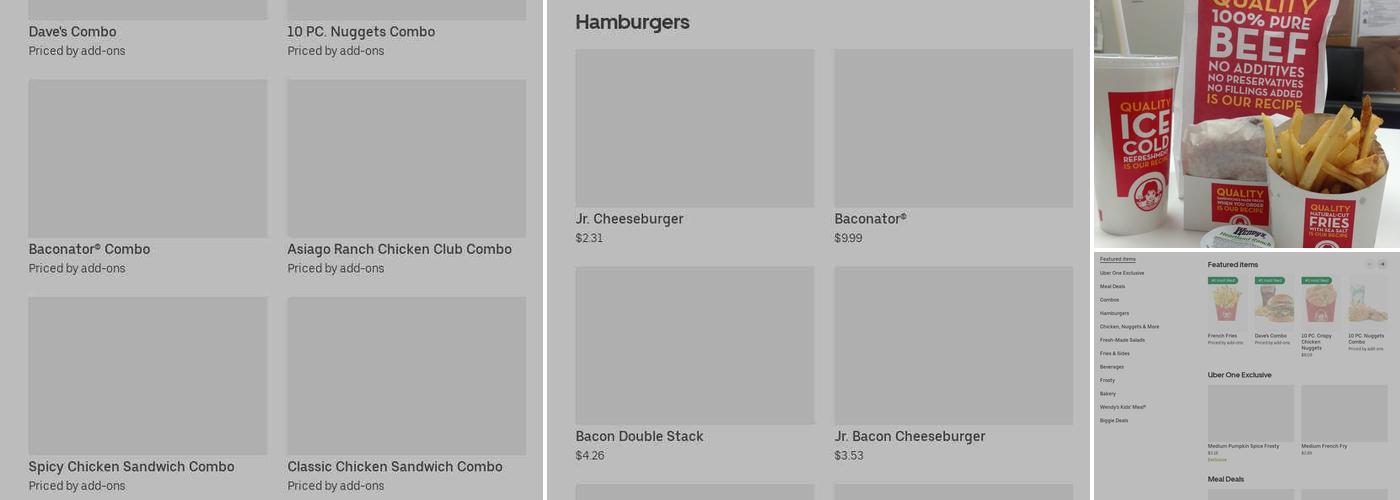 Wendy's Menu