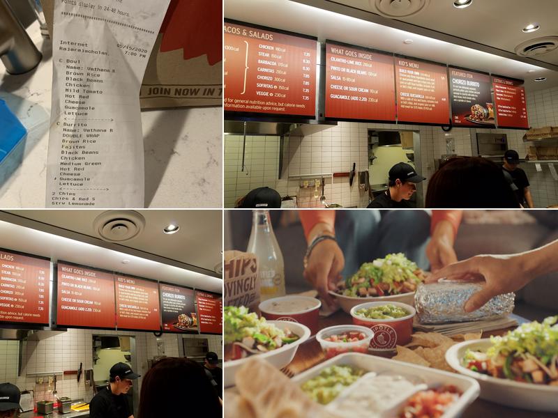 Chipotle Mexican Grill Menu