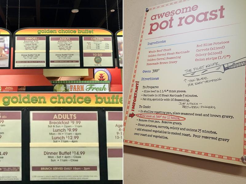 Golden Corral Buffet & Grill Menu
