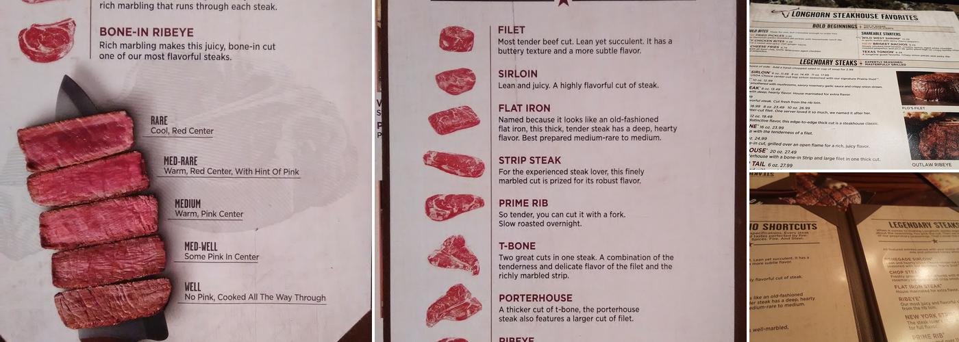 LongHorn Steakhouse Menu