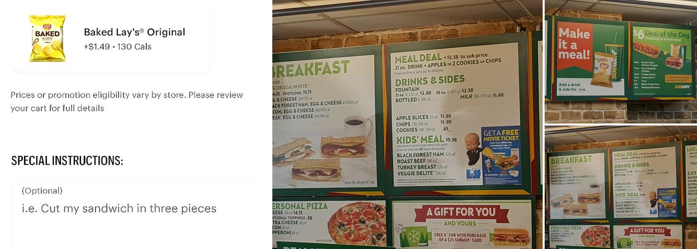 Subway Menu