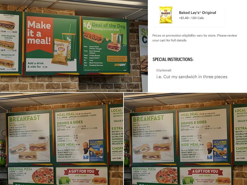 Subway Menu