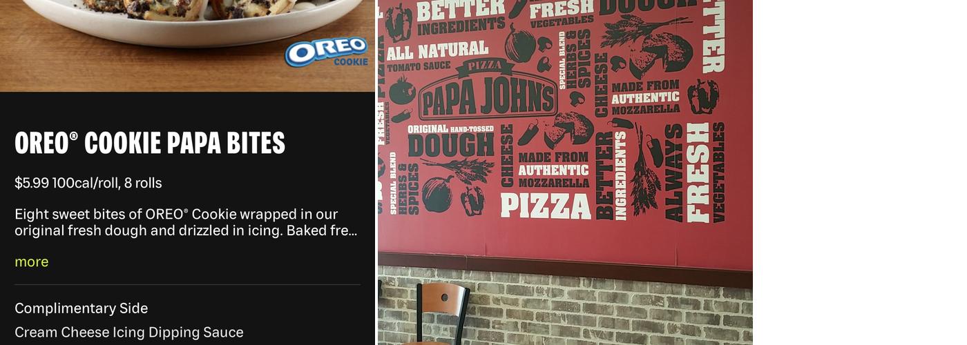 Papa Johns Pizza Menu