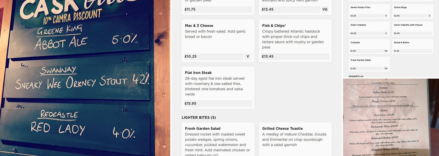 Prince Of Wales Menu