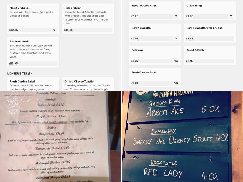 Prince Of Wales Menu