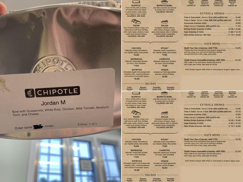 Chipotle Mexican Grill Menu