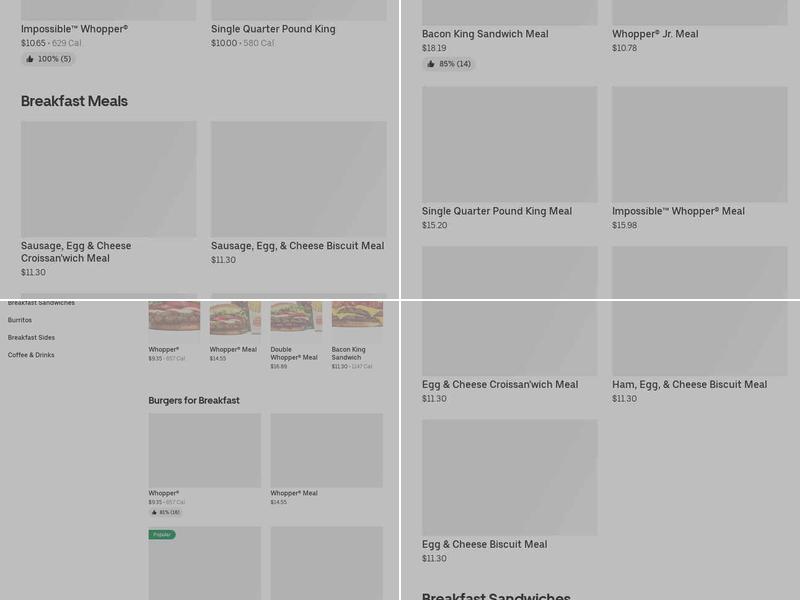 Burger King Menu