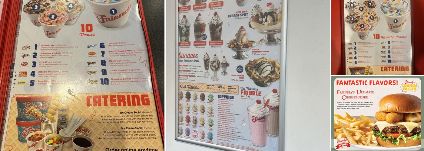 Friendly's Menu