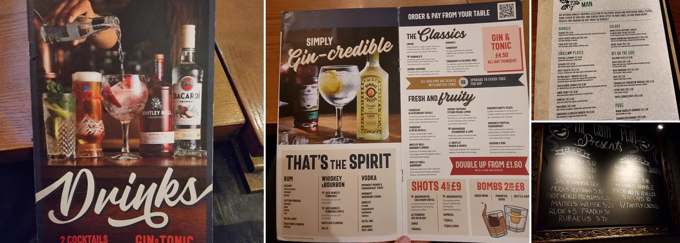 The Green Man, Fitzrovia W1 Menu