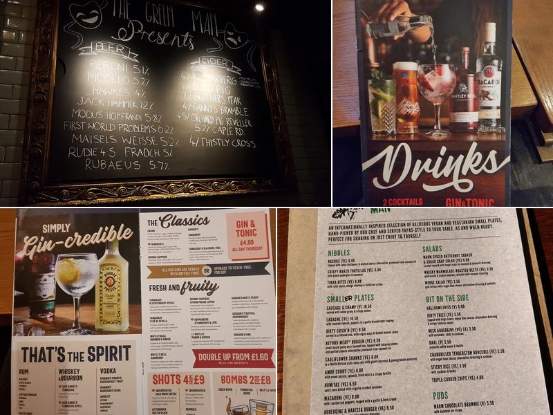 The Green Man, Fitzrovia W1 Menu
