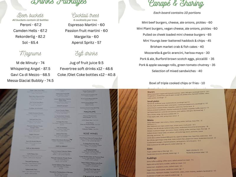 The Green Man Menu