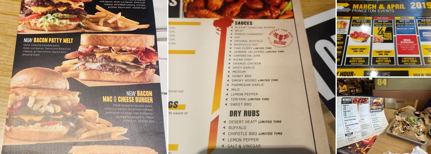 Buffalo Wild Wings Menu