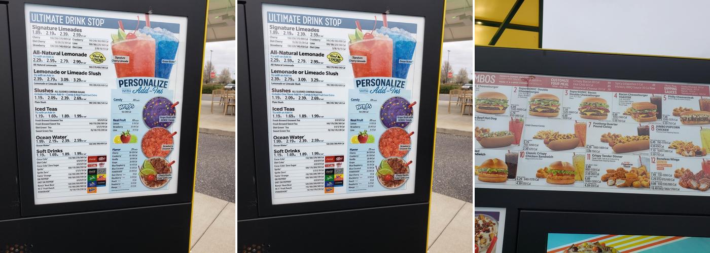 Sonic Drive-In Menu