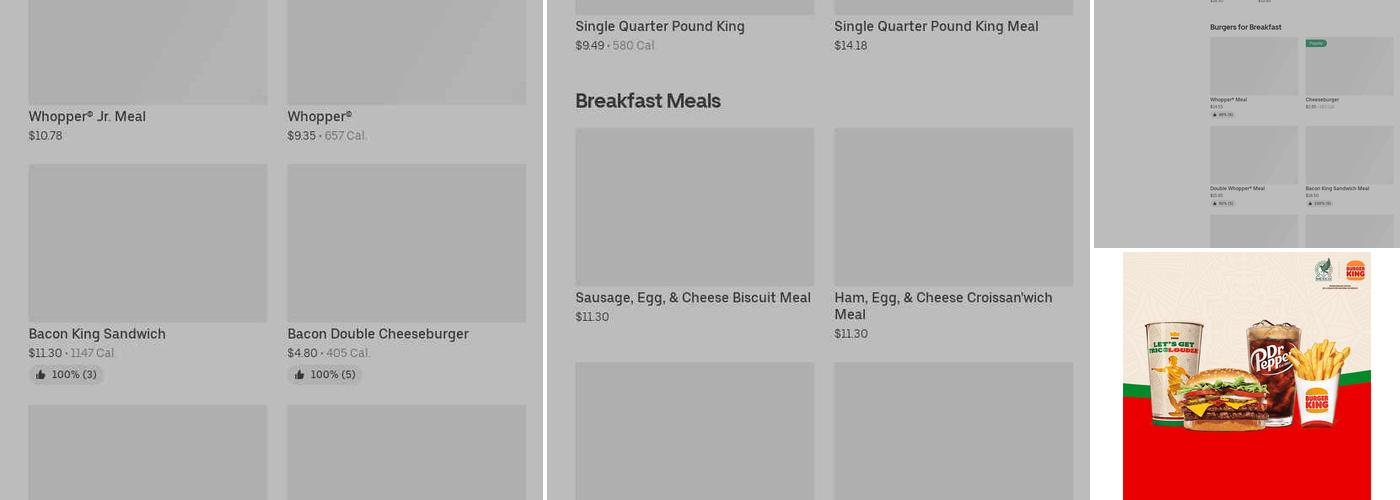 Burger King Menu