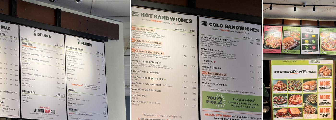 Panera Bread Menu