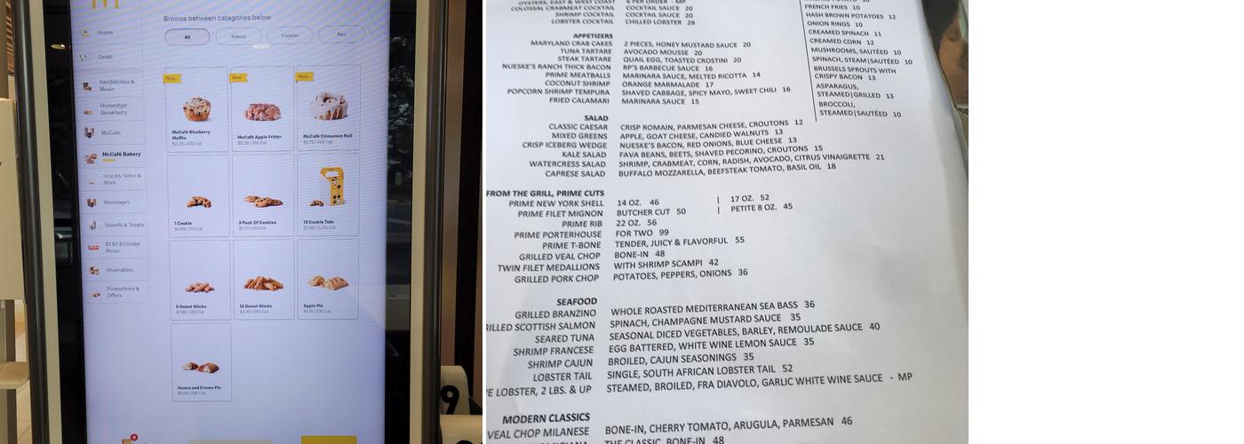McDonald's Menu
