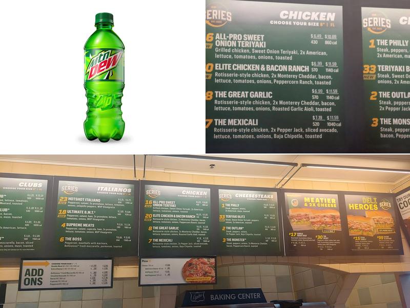 SUBWAY Menu