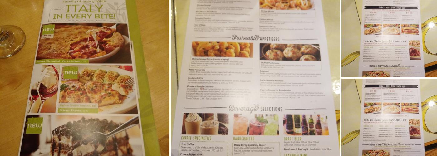 Olive Garden Italian Restaurant Menu