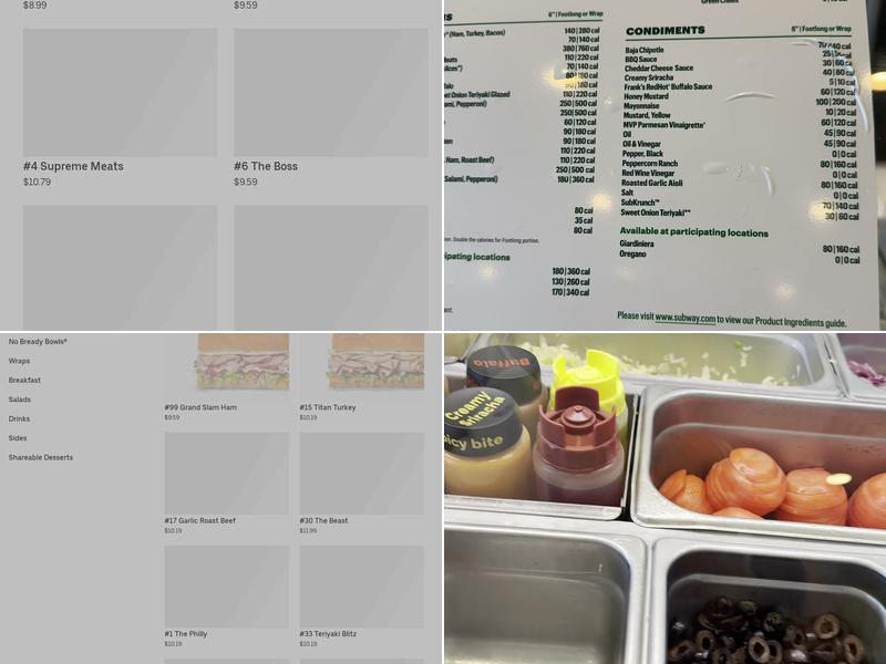 Subway Menu