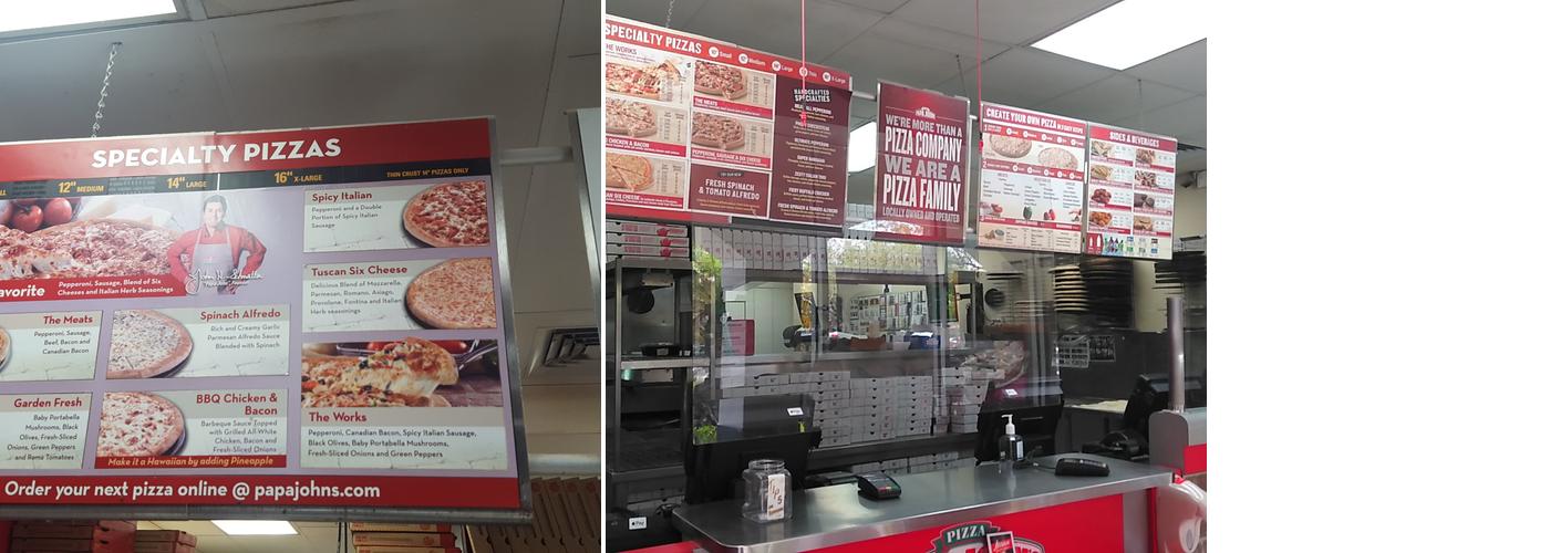 Papa Johns Pizza Menu