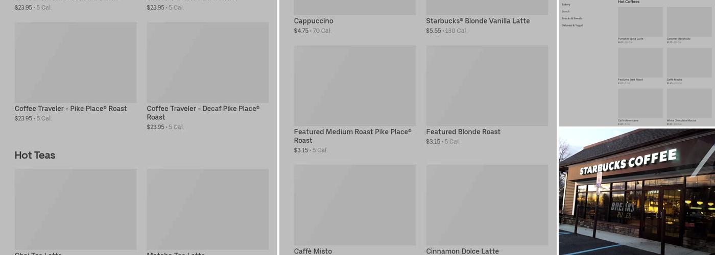 Starbucks Coffee Company Menu
