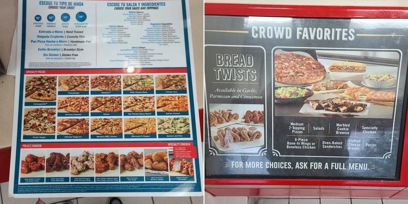 Domino's Pizza Menu