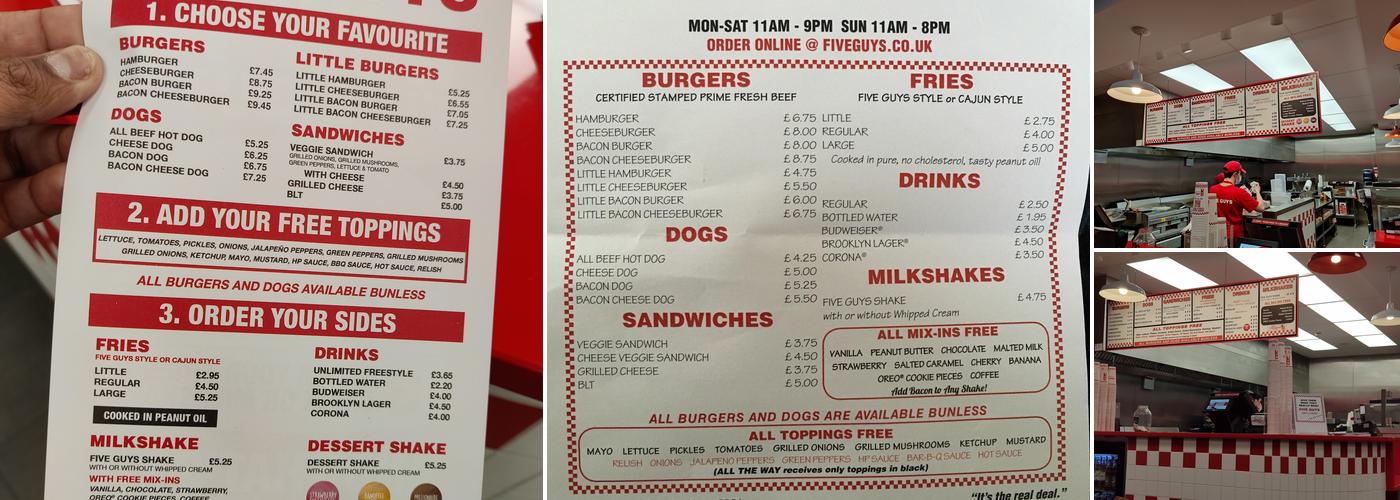 Five Guys Dundee Menu