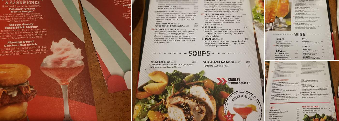TGI Fridays Menu