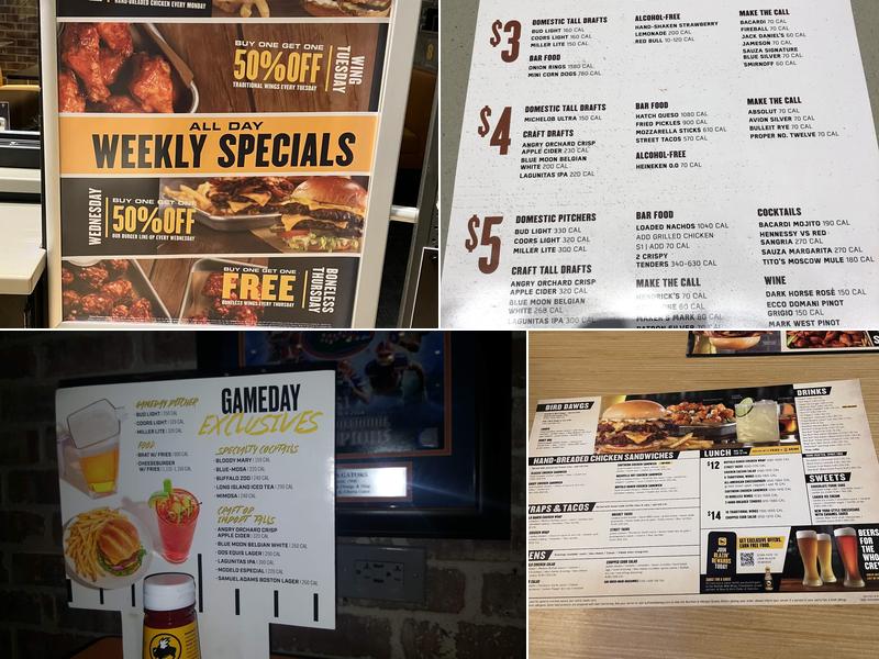 Buffalo Wild Wings Menu